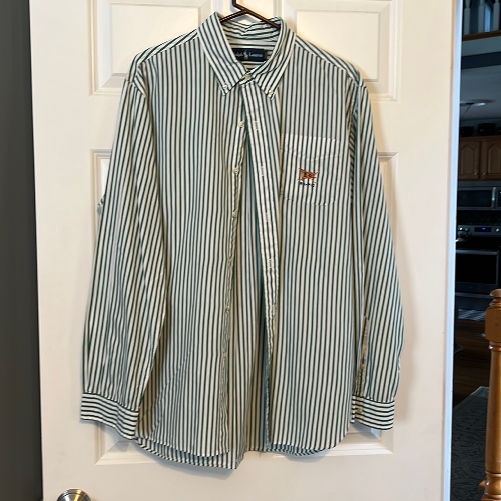 Ralph Lauren nautical lightweight 100% cotton embroidered pocket shirt